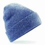 Original stickad mössa med uppvikt kant  Heather Navy