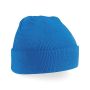 Original stickad mössa med uppvikt kant  Sapphire Blue