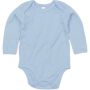 Ekologisk långärmad body till bebis Dusty Blue