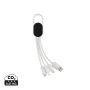 4-i-1 kabel med karbinclip Vit