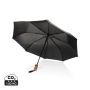 Kaycey 21” AWARE™ RPET Acacia trä mini paraply auto open Svart