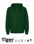 Unisex Tiger Cotton Hoodie Mörkgrön