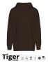 Tiger Cotton Oversized Hoodie Brun