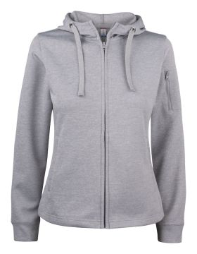 Basic Active Hoody Full Zip Women gråmelerad