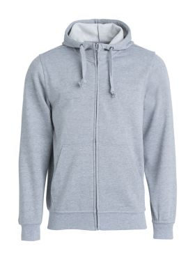 Basic Hoody Full Zip gråmelerad
