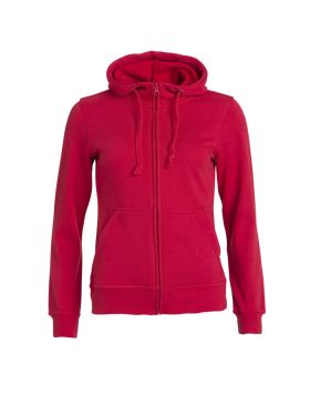 Basic Hoody Full Zip Women Röd