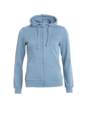 Basic Hoody Full Zip Women ljusblå