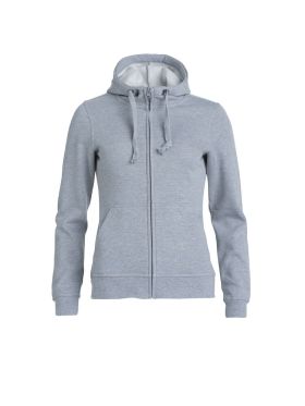 Basic Hoody Full Zip Women gråmelerad