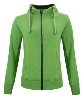 Classic Hoody Full Zip Women Grönmelerad