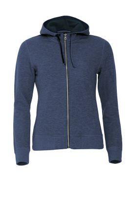 Classic Hoody Full Zip Women Blåmelerad