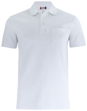 Basic Polo Pocket vit