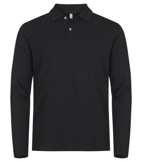 Stretch Premium Polo L/S Svart