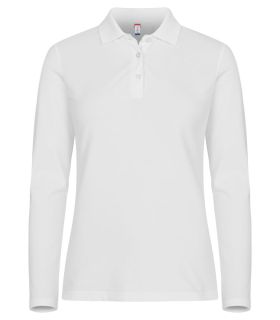 Stretch Premium Polo L/S Women Vit