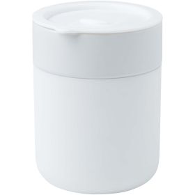 Java keramisk termos med silikonfolie och plastlock, 330 ml Vit