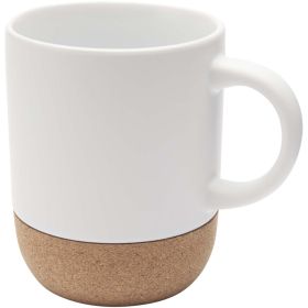 Billie 300 ml sublimeringsmugg av keramik med korkdetaljer Vit