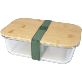 Roby lunchlåda i glas med bambulock Grön