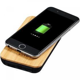 Framtida bambu/tyg 6 000 mAh trådlös powerbank Beige