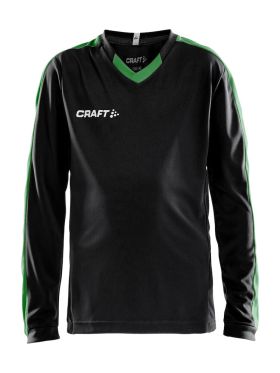 Progress Jersey Contrast LS JR Black/Team Green