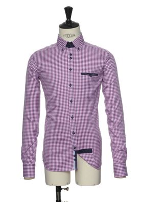 Purple Bow 41 Slim Raspberry Check