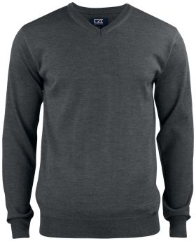 Everett V-neck Men Anthracite melange