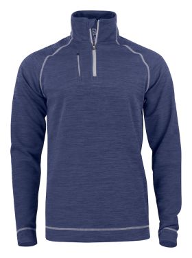 Chambers Half Zip Men Denim Melange