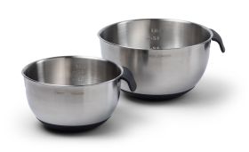 Skål Stainless med Silikon 2-pack