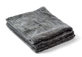 Fleecepläd Jaquard Grå