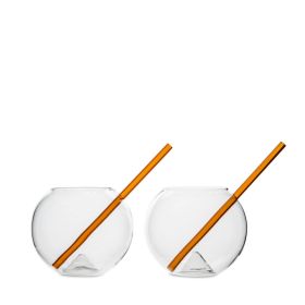 Glas med sugrör Magaluf 2-pack