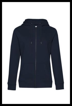QUEEEN Huvtröja med dragkedja/ dam Marin