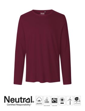 Herr T-shirt med långa ärmar Mörkröd