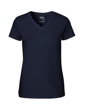 Dam T-shirt V-neck Marinblå