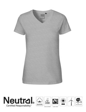 Dam T-shirt V-neck Grå
