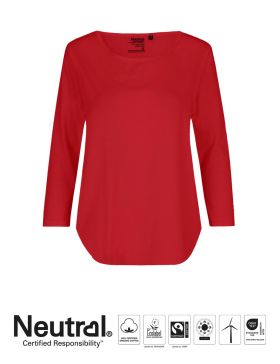 Dam T-shirt med 3/4 ärm Röd