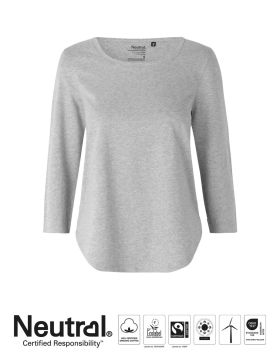 Dam T-shirt med 3/4 ärm Grå