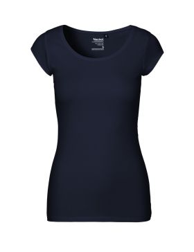Dam T-shirt rund hals Marinblå