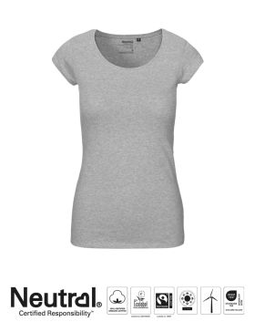 Dam T-shirt rund hals Grå