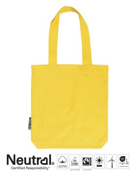 Twill bomullskasse med långa handtag Gul