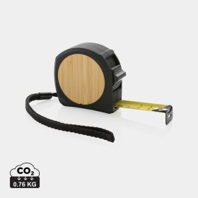 RCS återvunnen plast och bambu måttband 5M/19mm Svart
