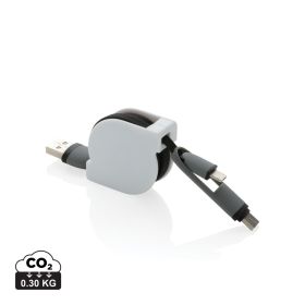 Utdragbar 3-i-1 kabel Svart