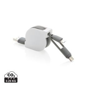 Utdragbar 3-i-1 kabel Grå