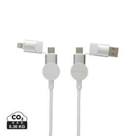 Oakland 6-i-1 kabel RCS återvunnen rplast m.  snabbladdning Vit