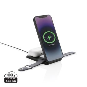 Swiss Peak 15W 3-i-1 magnetisk trådlös laddare RCS PU