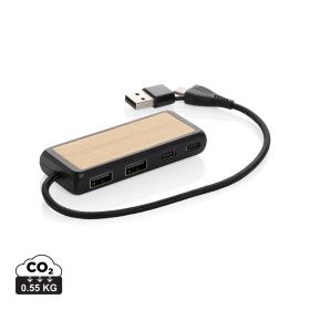 Link USB-hubb i RCS återvunnen plast och bambu