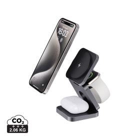 Terra 3 i 1 15W vikbar laddare i RCS återvunnet aluminium
