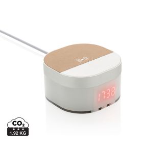 Aria digital klocka med 5W trådlös laddning Vit