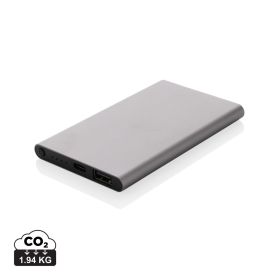 4.000mAh powerbank, type C, RCS återvunnen plast/aluminium Mörkgrå