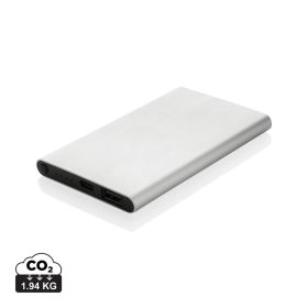 4.000mAh powerbank, type C, RCS återvunnen plast/aluminium Silver