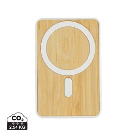 Zen RCS plast 5000 mah 5W magnetisk powerbank i bambu Vit