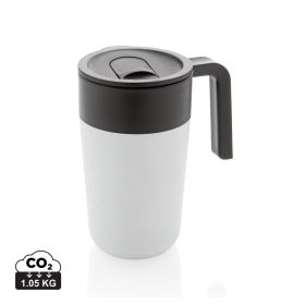 Mugg med handtag, i GRS certifierad PP och S/S Vit