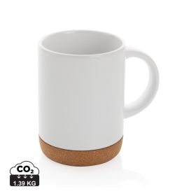 Keramikmugg med korkbotten 280 ml Vit